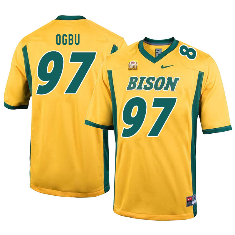 Men #97 Bartholomew Ogbu North Dakota State Bison College Football Jerseys Sale-Yellow - Click Image to Close